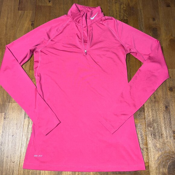 Nike Pro Combat women's 1/4 zip running athletic pullover pink size large - Picture 1 of 8